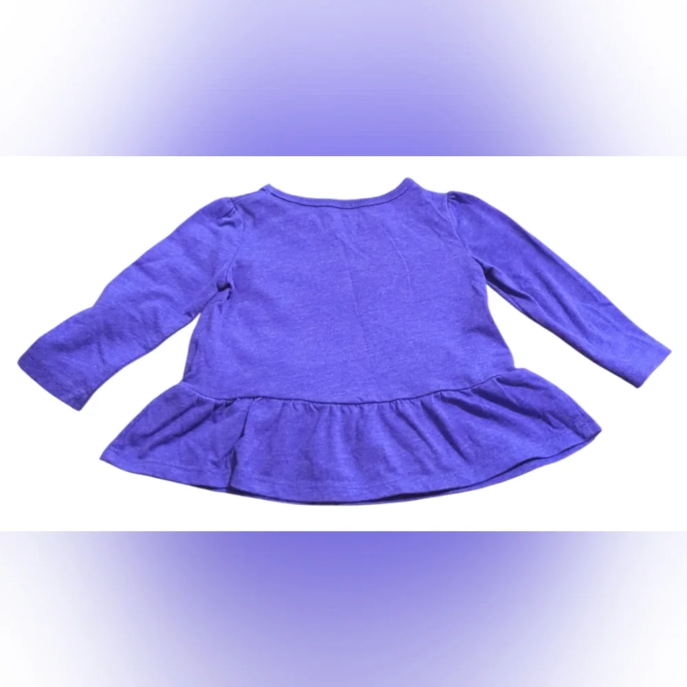 Carter's Purple Long Sleeve Top With Butterfly Design Size 9 Months.